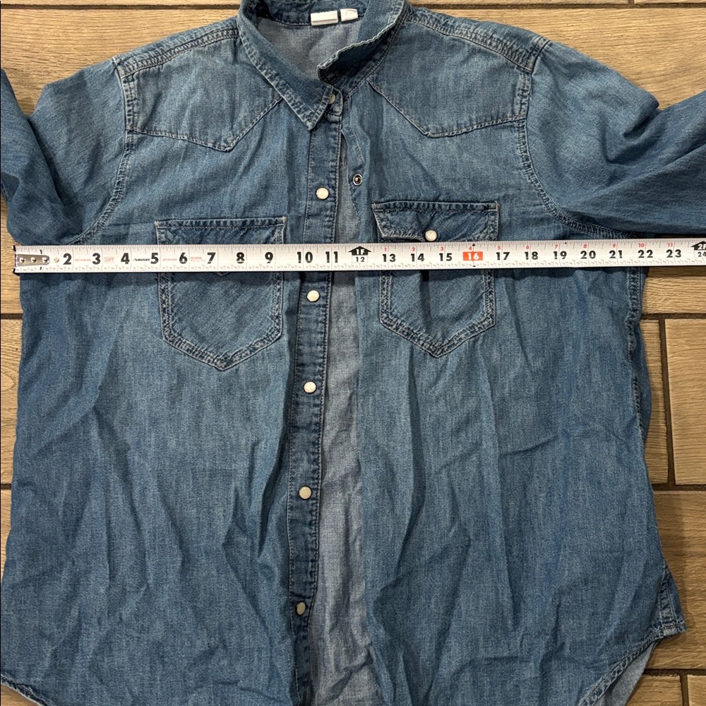 GAP Light Blue Denim Shirt XL - Picture 10 of 15